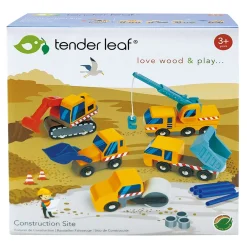 Tender Leaf 5 arbejdskøretøjer - Byggeplads- Legetøjsbiler