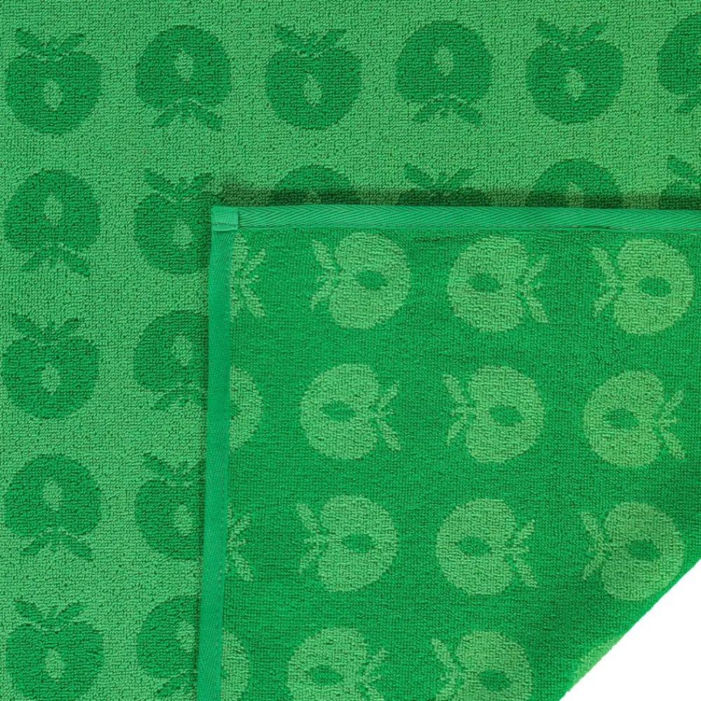 Småfolk 2 pak håndklæde 70x140 med æbler - Apple green-Børn Badekåber & Håndklæder