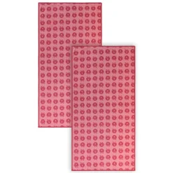 Småfolk 2 pak håndklæde 70x140 med æbler - Sea pink-Børn Badekåber & Håndklæder