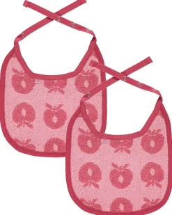 Småfolk 2 pak lille hagesmæk med æbler - Sea pink- Hagesmække