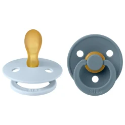 BIBS 2 pk. Colour Latex str.2 Symmetrical - baby blue/petrol- Sutter