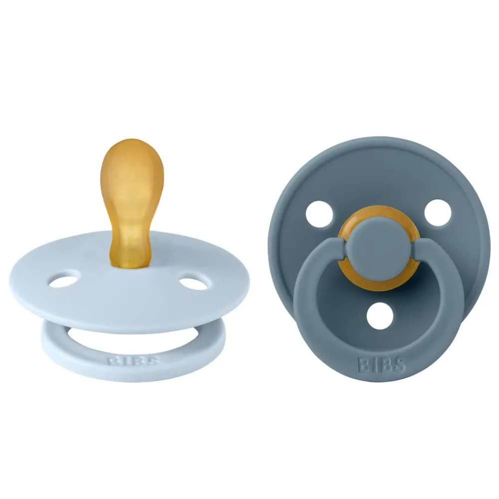 BIBS 2 pk. Colour Latex str.1 Symmetrical - baby blue/petrol- Sutter