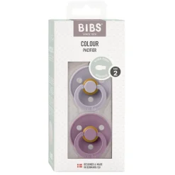 BIBS 2 pk. Colour Latex str.2 Symmetrical - fossil grey/mauve- Sutter