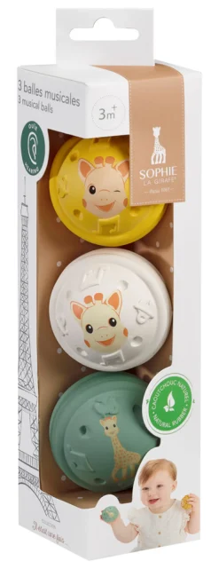 Sophie la Girafe 3 sansebolde med lyd- Sansebolde