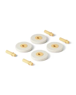 MODU 4 x Foam wheels Sand Grey / Honey Yellow- Store Byggesæt|Tumlemøbler