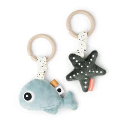 Done By Deer Aktivitetsophæng 2 stk. Wally - Blå- Legetøj Til Barnevogne & Autostole