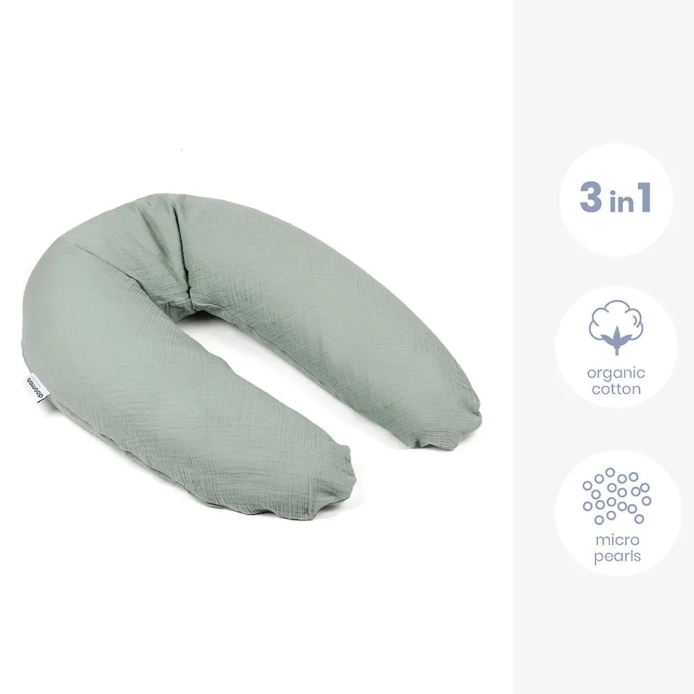 Doomoo Amme og graviditetspude - Muslin grøn-Børn Graviditetspuder|Ammepuder