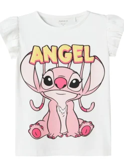 NAME IT Asbiri stitch ss t-shirt - BRIGHTWHIT- T-Shirts & Toppe