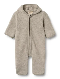 Wheat Ata Uld Fleece Heldragt - Khaki melange- Køredragter|Ulddragter