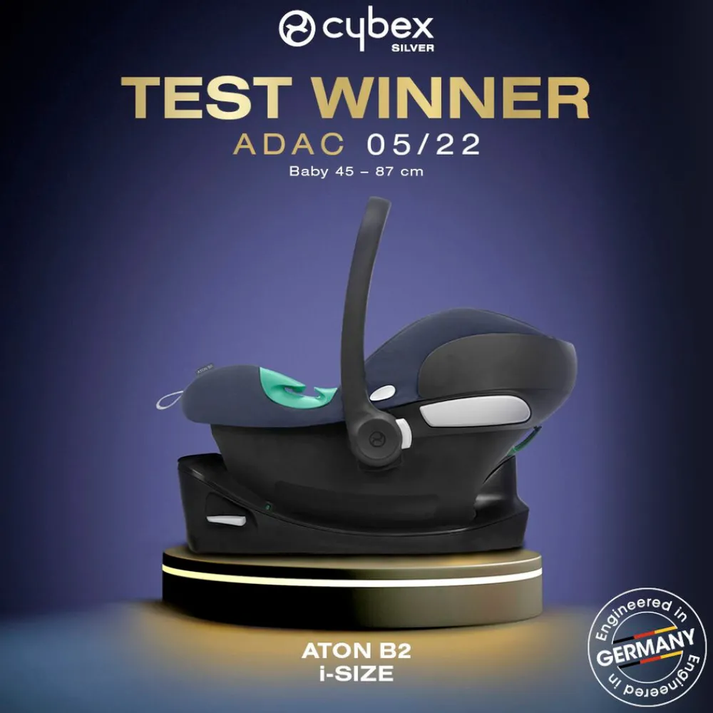 Cybex Aton B2 i-Size inkl. base one - Volcano Black- Autostole 40-87 Cm (0-15 Mdr.)