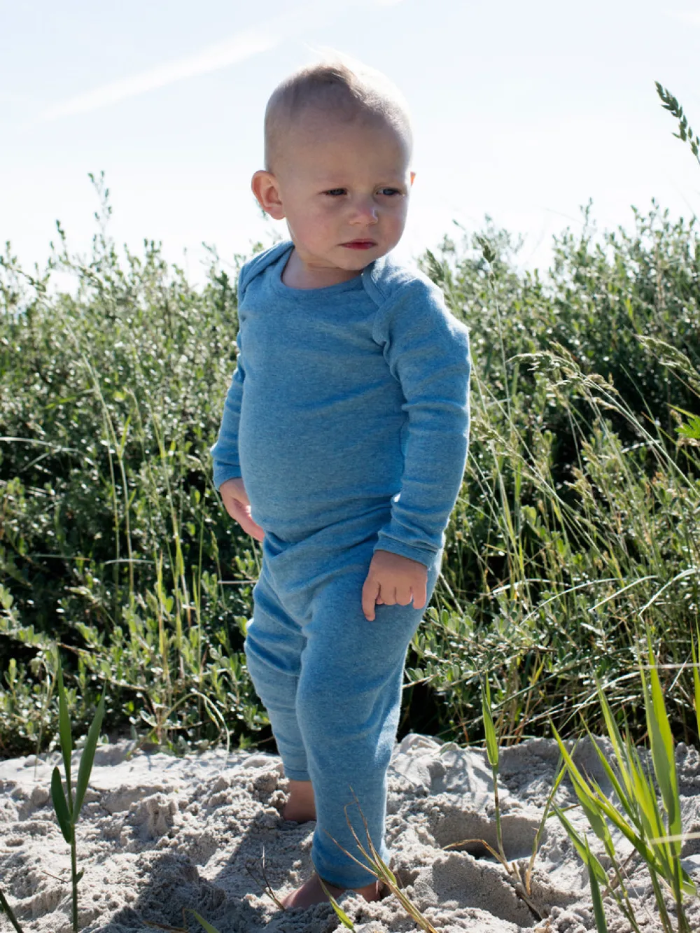 Serendipity Organics Baby Body - AZUR- Bodystocking Langærmet