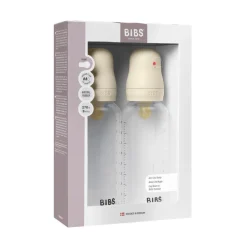 BIBS Baby Bottle Latex 2 pack 270 ml Ivory- Sutteflasker