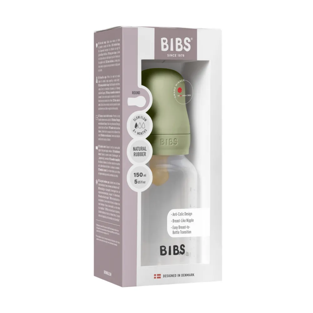 BIBS Baby Bottle Latex 1 pack 150 ml Sage- Sutteflasker
