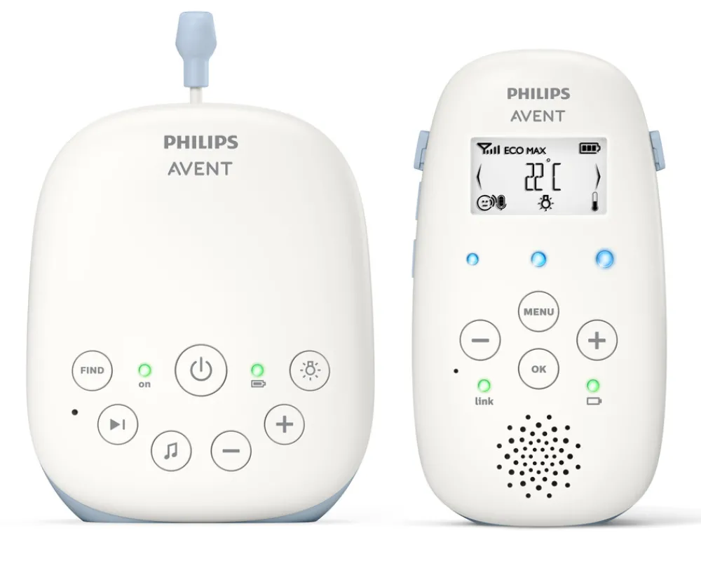 Philips Avent Baby Monitor m. temperatursensor og vuggeviser- Babyalarmer