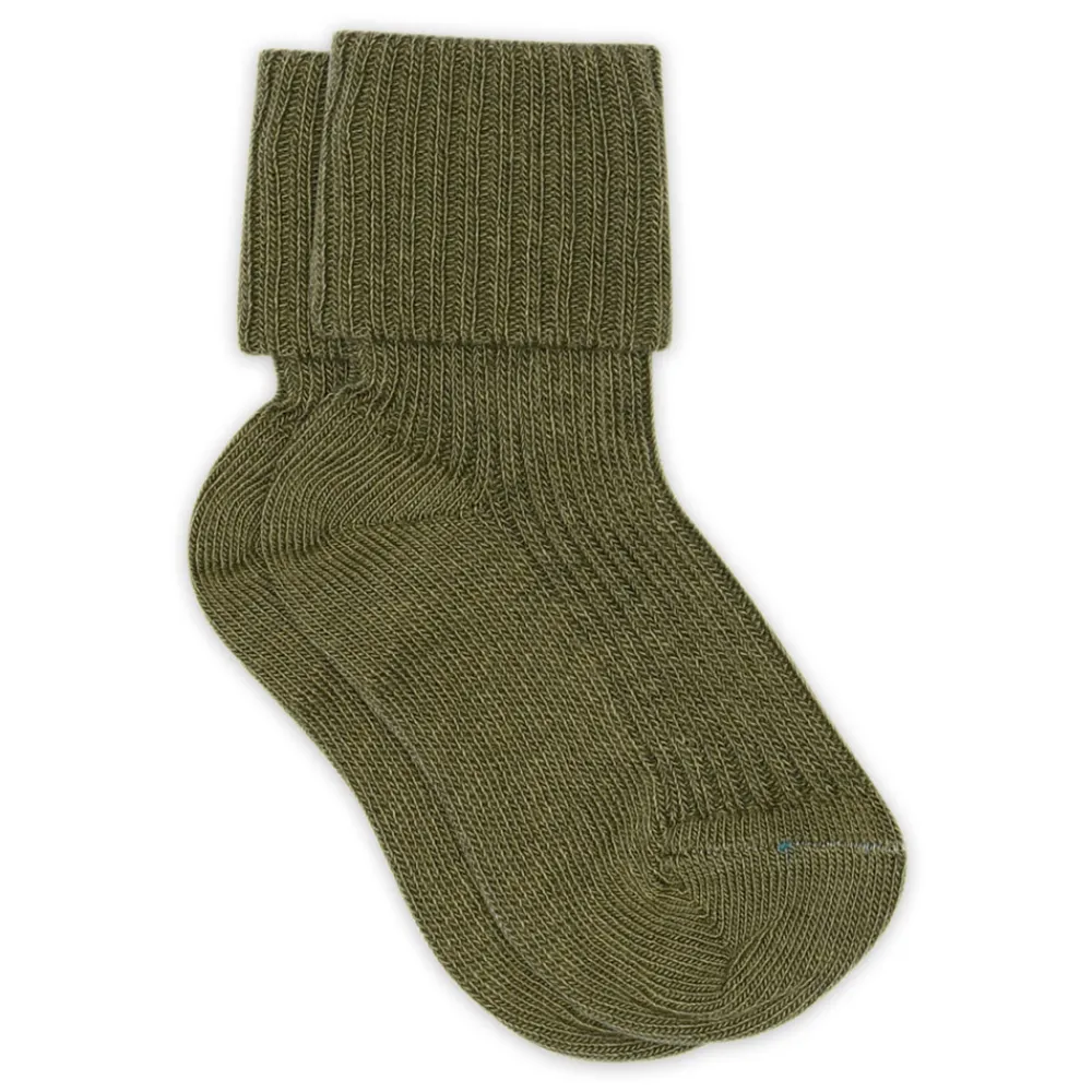 MP Denmark Baby rib ankelstrømpe - Olivine- Strømper