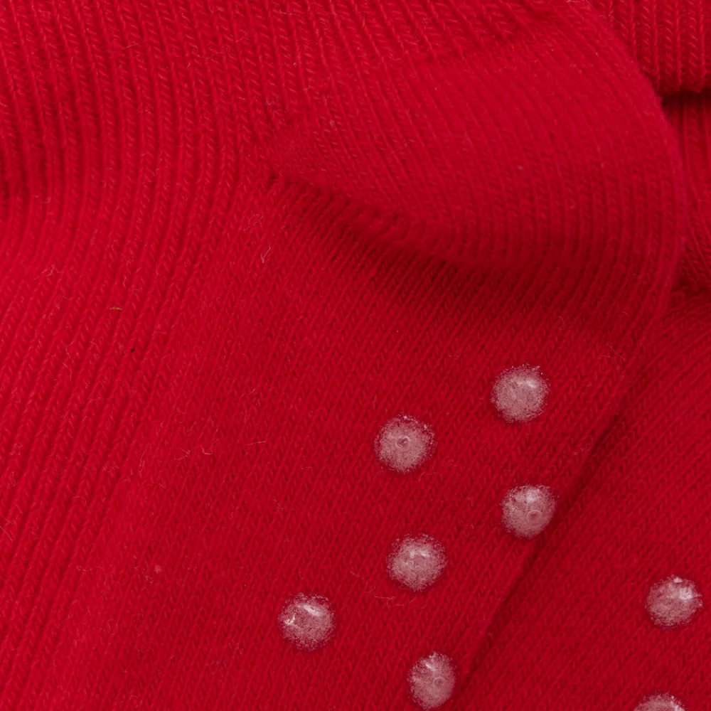 BeKids Baby rib sok m. ABS - Red- Skridsikre Strømper|Strømper
