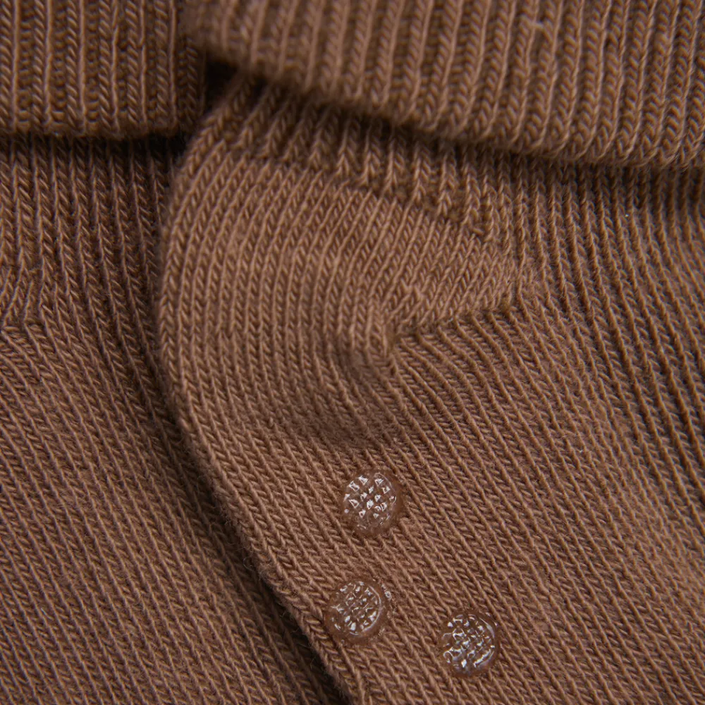 BeKids Baby rib sok m. ABS - Sepia- Skridsikre Strømper|Strømper