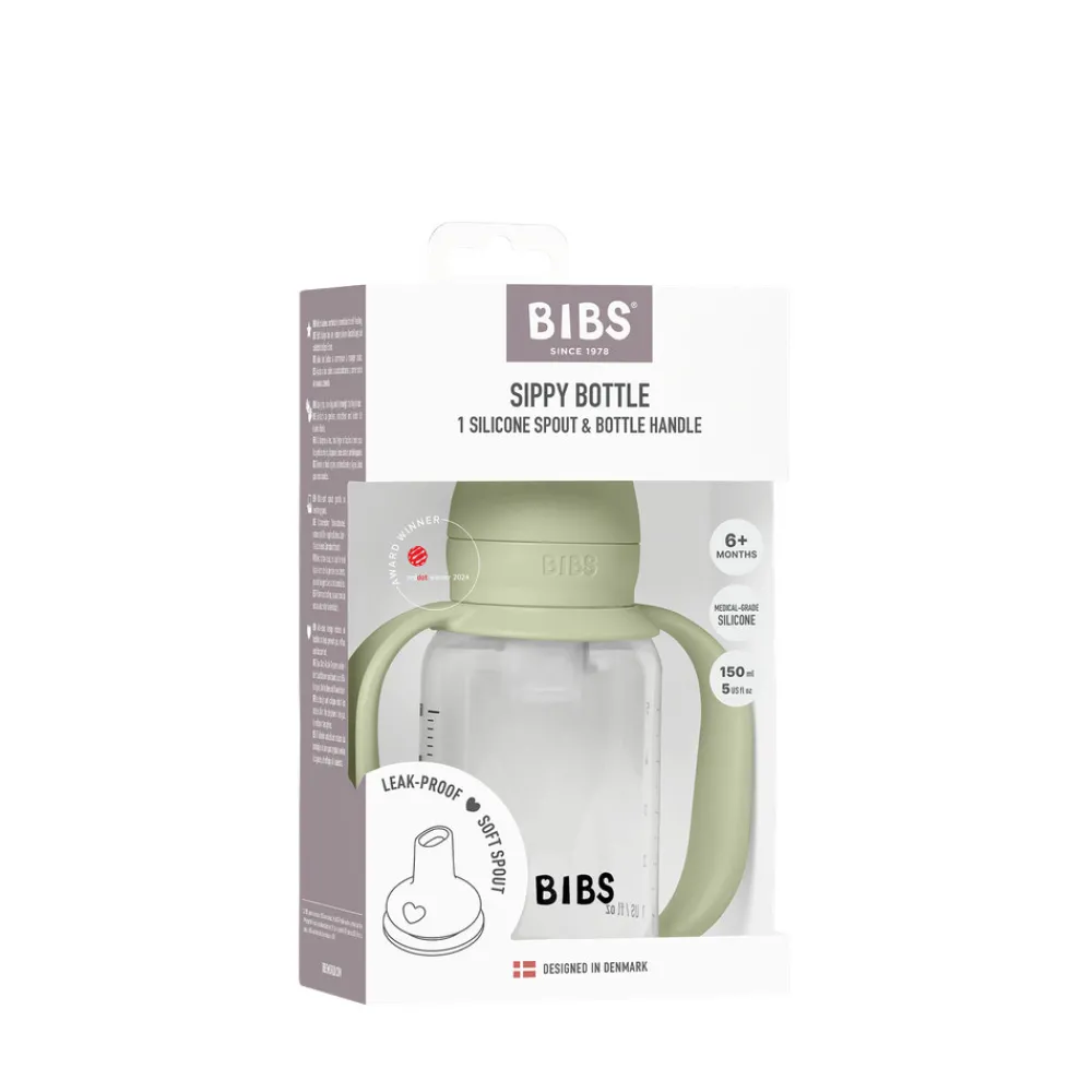 BIBS Baby Sippy Flaske Silikone 1pk 150 ml - Sage- Sutteflasker|Service