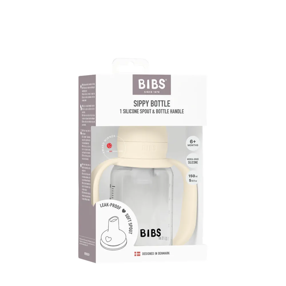 BIBS Baby Sippy Flaske Silikone 1pk 150 ml - Ivory- Sutteflasker|Service