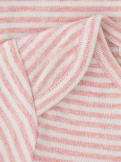 Serendipity Organics Baby Stribet Body - CORAL/OW- Bodystocking Langærmet