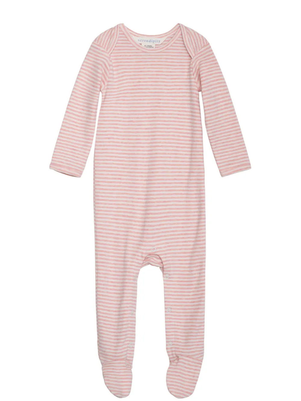 Serendipity Organics Baby Stribet Dragt - Coral/Offwhite- Heldragter M. Fod