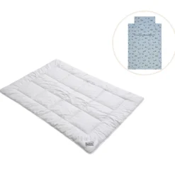 BeKids Baby ulddyne med sengetøj - Blue fog-Børn Pakkeløsninger|Sengetøj