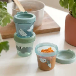 Done By Deer Babymad bøtte 3 stk. Croco - Grøn- Madopbevaring