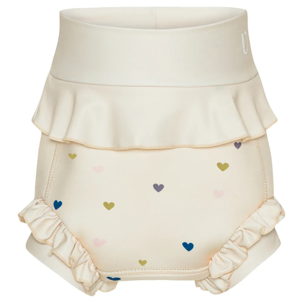 Vanilla COPENHAGEN Badeble - Neopren - Frill - Milk - Hearts - MILK- Blebadebukser