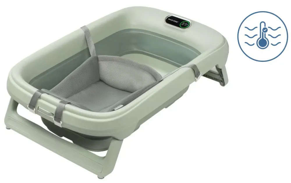Maxi-Cosi Badekar Indigo og newborn support sage grøn- Badekar, Stativer & Badestole