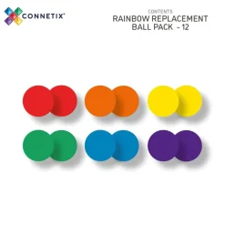 CONNETIX Ball Pack - kugler til kuglebane 12 dele - rainbow- Magnetlegesæt