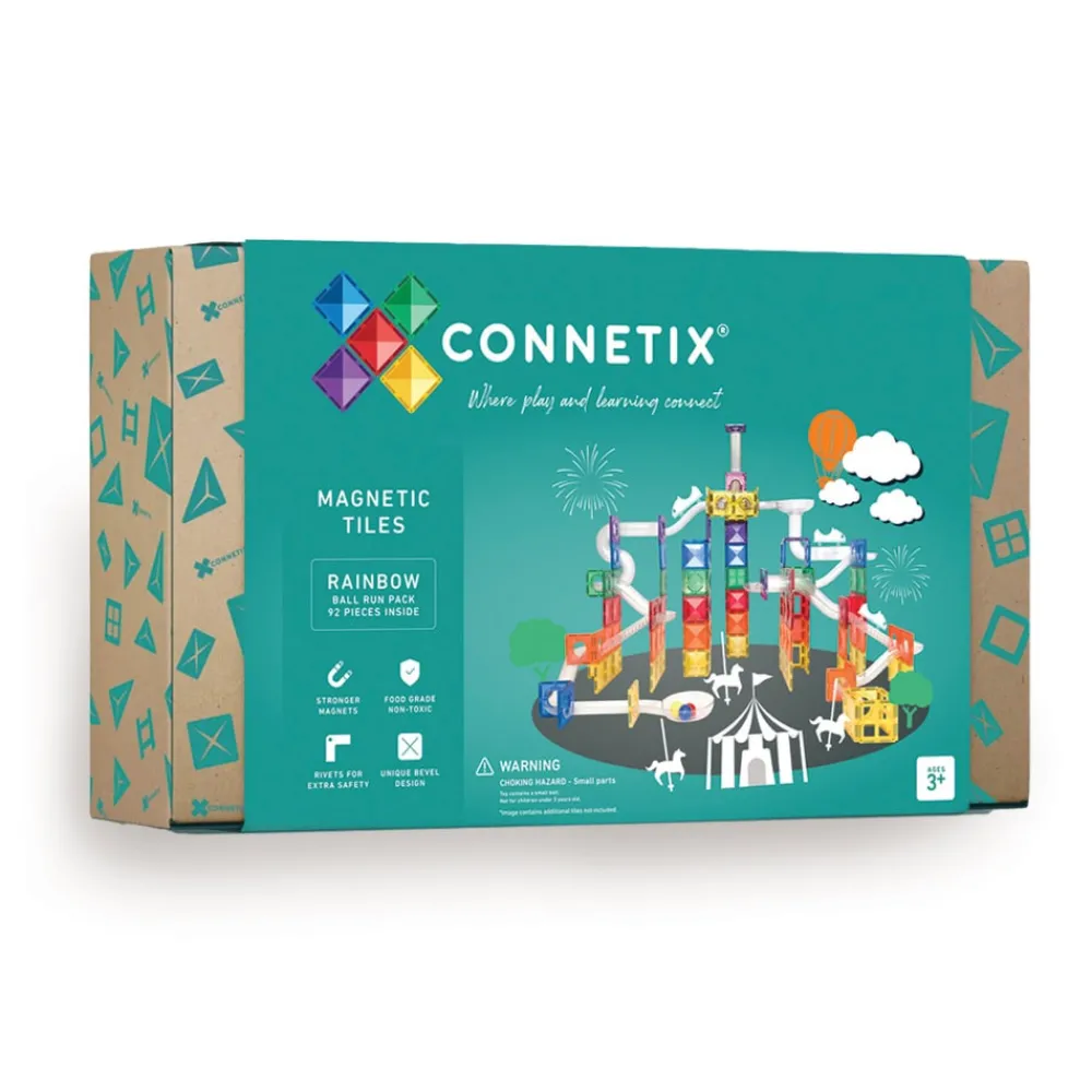 CONNETIX Ball Run - magnetsæt 92 dele - rainbow- Magnetlegesæt