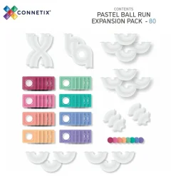 CONNETIX Ball Run Expansion Pak udvidelsessæt 80 del pastel- Magnetlegesæt
