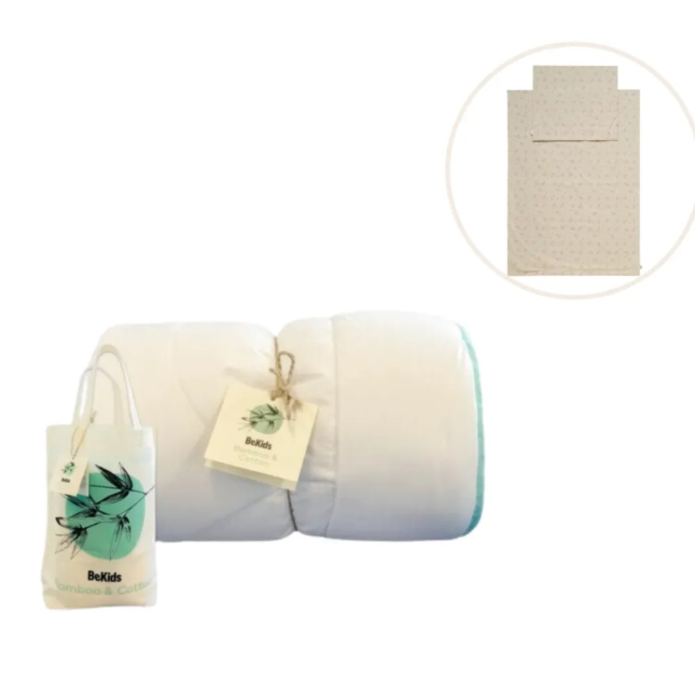 BeKids Bambus babydyne med sengetøj - Misty rose-Børn Pakkeløsninger|Sengetøj