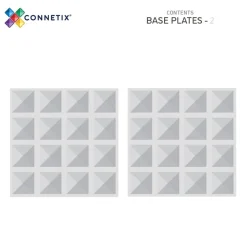 CONNETIX Base Plate - magnetplader 2 stk. - clear- Magnetlegesæt