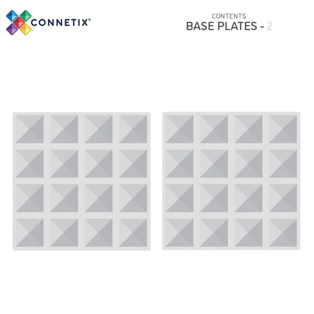 CONNETIX Base Plate - magnetplader 2 stk. - clear- Magnetlegesæt