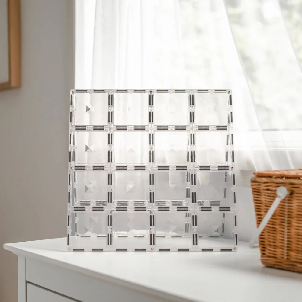 CONNETIX Base Plate - magnetplader 2 stk. - clear- Magnetlegesæt