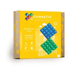 CONNETIX Base Plate-magnetplader 2 stk.rainbow blue & green- Magnetlegesæt