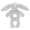 JellyCat Bashful kanin, silver ring rangle- Rangler I Plys