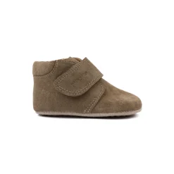 Pompom Begynder velcro season - Kakhi suede- Hjemmesko