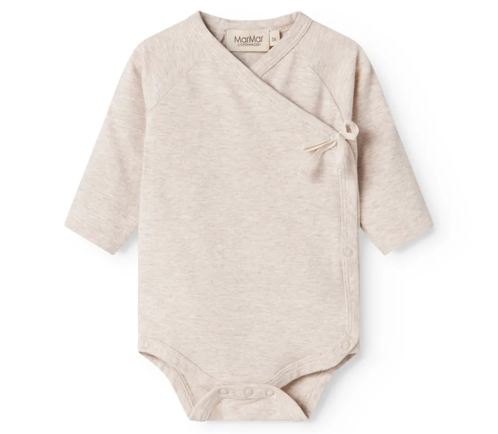 MarMar Copenhagen Belita Slå-om-body - Light beige melange- Bodystocking M. Skrålukning