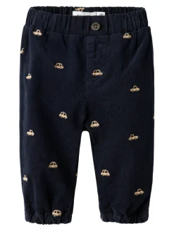 NAME IT Ben Baggy R Cord Emb Bukser - Navy Blazer- Bukser