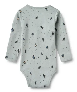 Wheat Berti Body Langærmet - Soft rain penguins- Bodystocking Langærmet