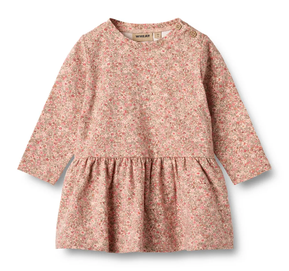 Wheat Bessie Jersey Kjole - Rose dust flower meadow- Kjoler