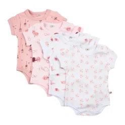 Pippi Body Kortærmet Med Print 4-Pak - 501- Multipack|Bodystocking Kortærmet