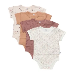 Pippi Body Kortærmet Med Print 4-Pak - 433- Multipack|Bodystocking Kortærmet