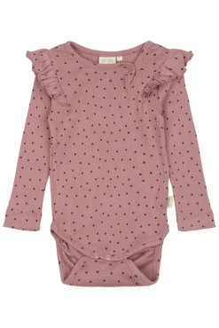PETIT PIAO Body Langærmet - Nostalgic Rose/Coffee Bean- Bodystocking Langærmet