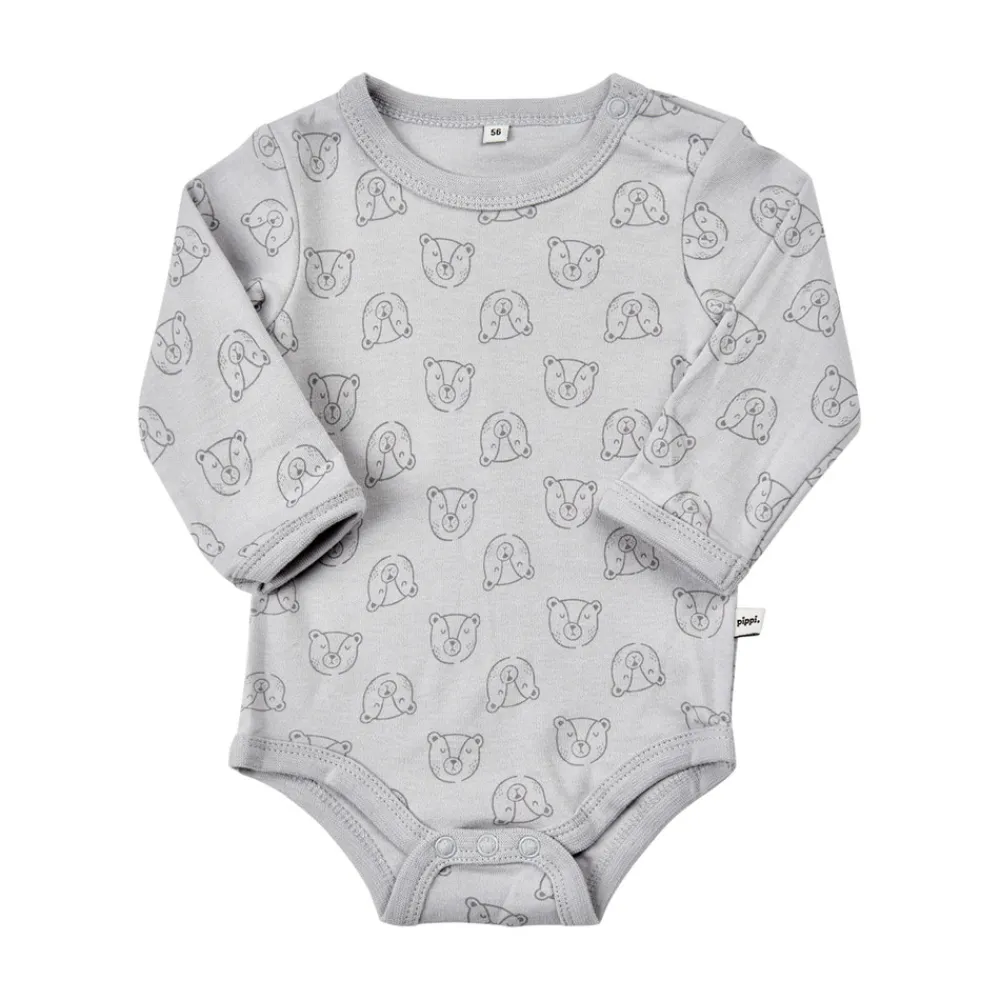 Pippi Body Langærmet Med Print 4-Pak - 190- Multipack|Bodystocking Langærmet