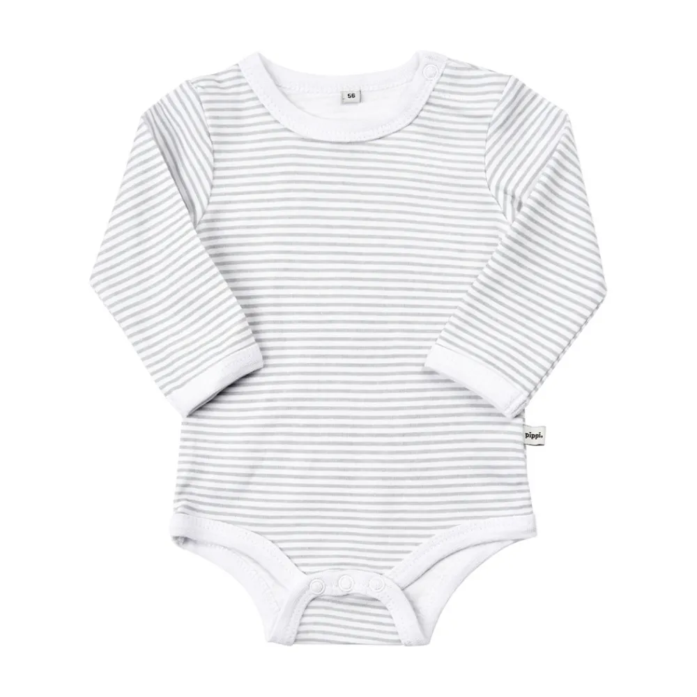 Pippi Body Langærmet Med Print 4-Pak - 190- Multipack|Bodystocking Langærmet