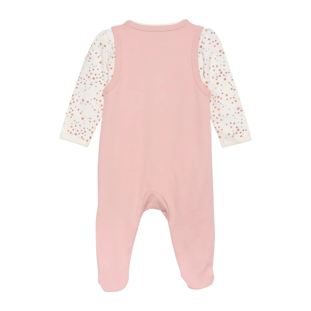 Fixoni Body langærmet m.romper - Misty Rose- Bodysæt|Heldragter M. Fod