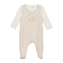 Fixoni Body langærmet m.romper - Oatmeal- Bodysæt|Heldragter M. Fod